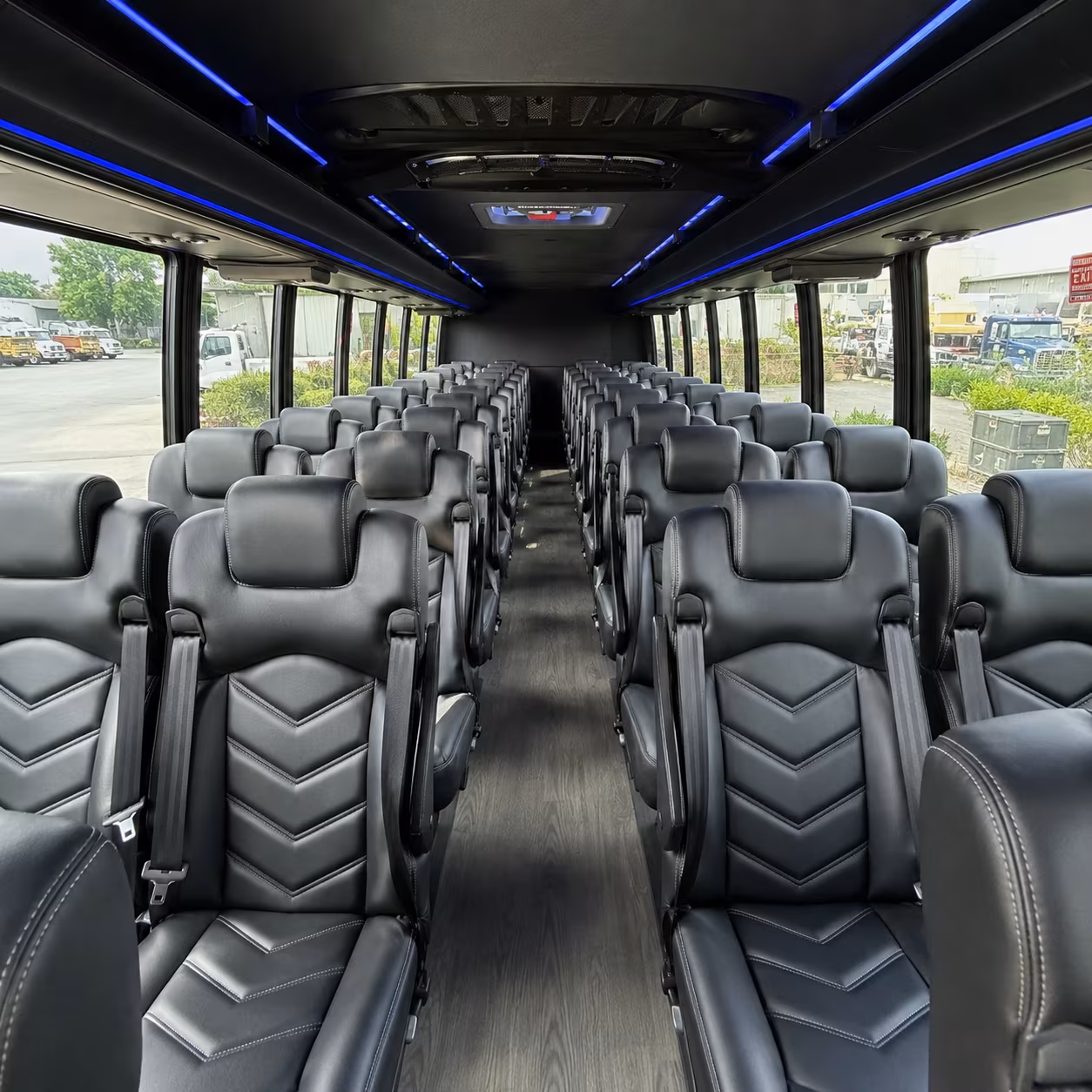 Gilbert School Event Transportation party bus interior